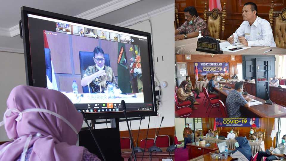 Genius Umar Video Conference Gubernur Sumbar terkait penanganan COVID-19
