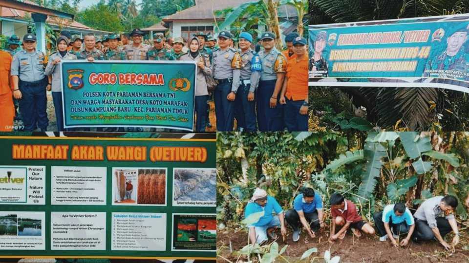 Cegah Terjadinya Longsor, Masyarakat Desa Koto Marapak Goro Bersama Menanam Akar Wangi