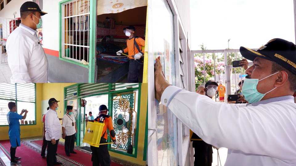 Wawako Pariaman Mardison Mahyuddin, Pantau Penyemprotan Disinfektan ke Lapas Kelas II B Pariaman