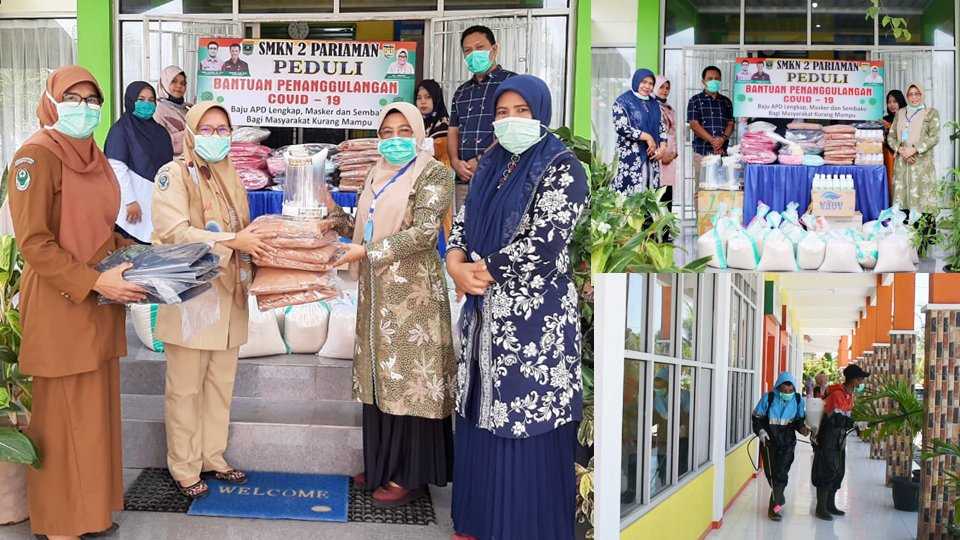 SMK N 2 Pariaman Peduli, Sumbang APD untuk Rumah Sakit dan aksi sosial